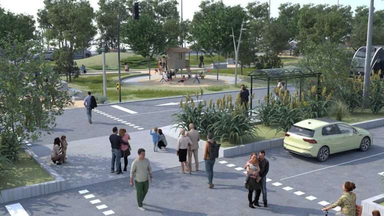 Bulevar verde peatonal para los nuevos desarrollos urbanos del sureste de Madrid